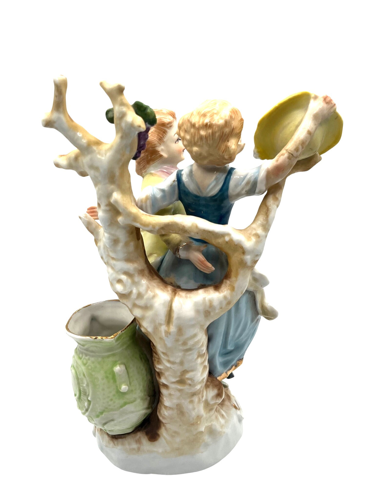 Victorian Couple at Grape Harvest Vintage 1950's Porcelain Figurine 10" high