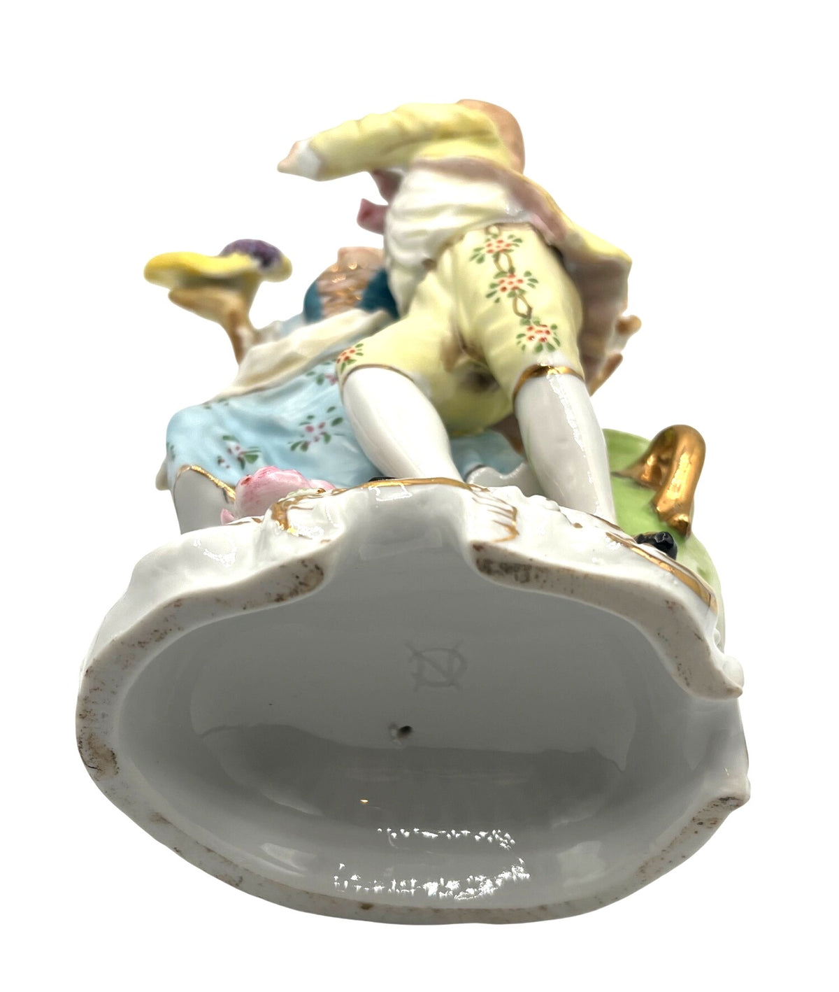 Victorian Couple at Grape Harvest Vintage 1950's Porcelain Figurine 10" high