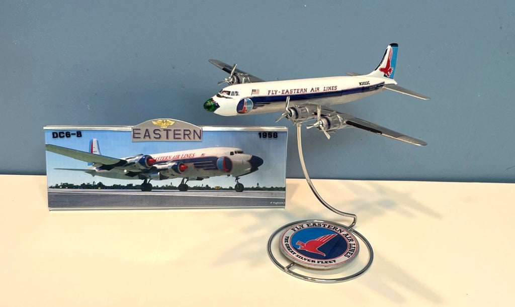 Eastern Air Lines Model DC-6B Model Airliner 10" Wingspan Custom Built on Stand 1:144 Scale