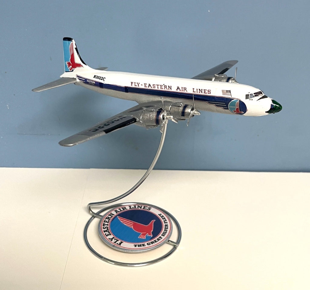 Eastern Air Lines Model DC-6B Model Airliner 10" Wingspan Custom Built on Stand 1:144 Scale