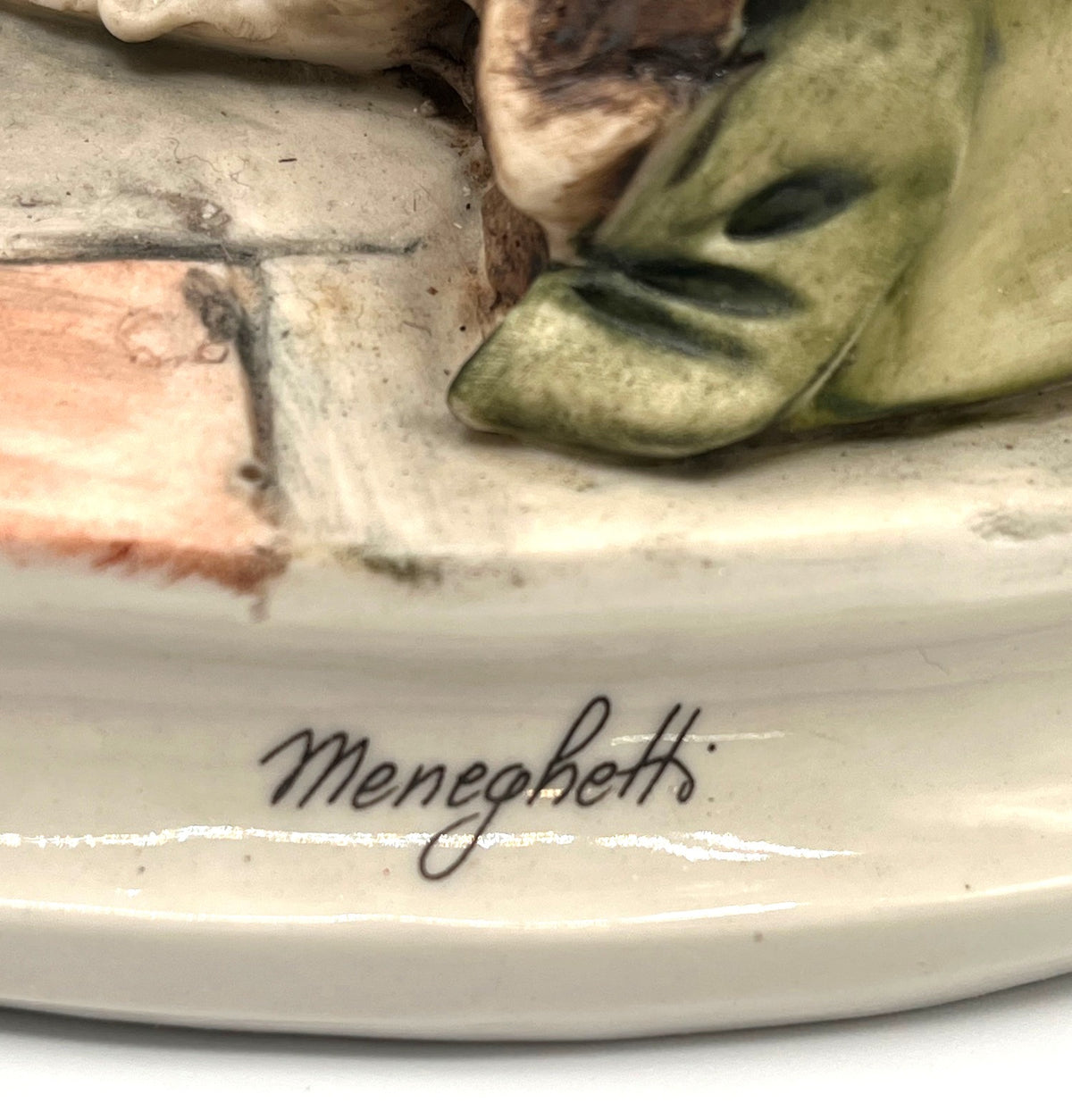 Capodimonte Italy Large Porcelain Figurine by Meneghtti signed, Mother Baby & Child 11" tall