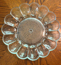 Vintage Clear Indiana Glass Deviled Egg Tray With Hobnail Pattern Scalloped Edge