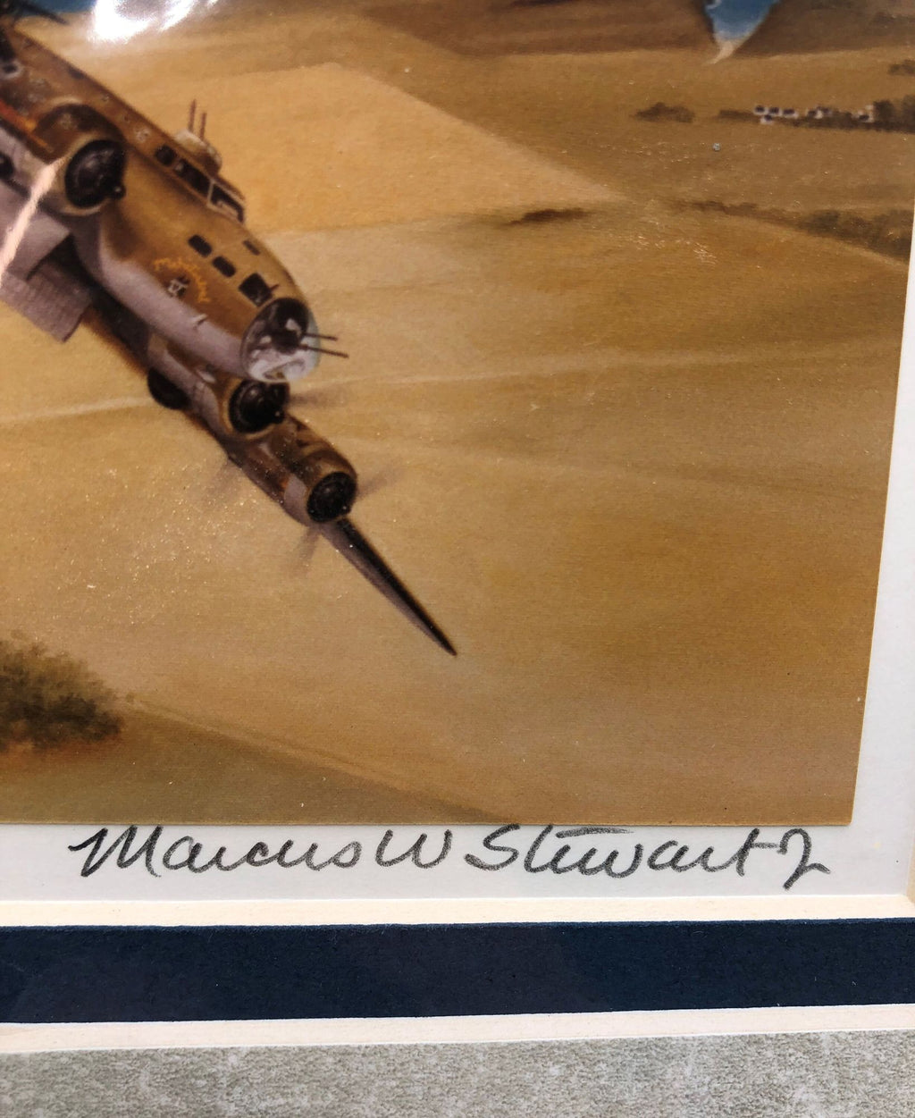 Aviation Art Print of a Original Painting  by Marcus W Stewart Jr. Signed by the artist. With double matting 8" x 10"