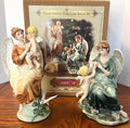 Hand-Painted Porcelain Angel Figurine Set By Grandeur Noel Collectors Edition 2002