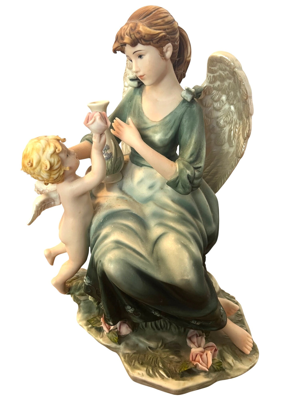 Hand-Painted Porcelain Angel Figurine Set By Grandeur Noel Collectors Edition 2002