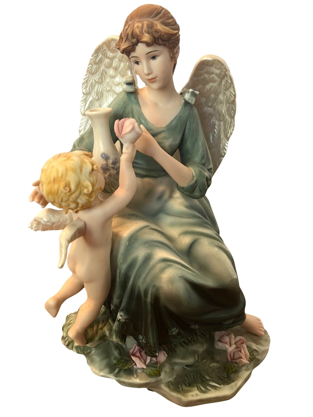 Hand-Painted Porcelain Angel Figurine Set By Grandeur Noel Collectors Edition 2002