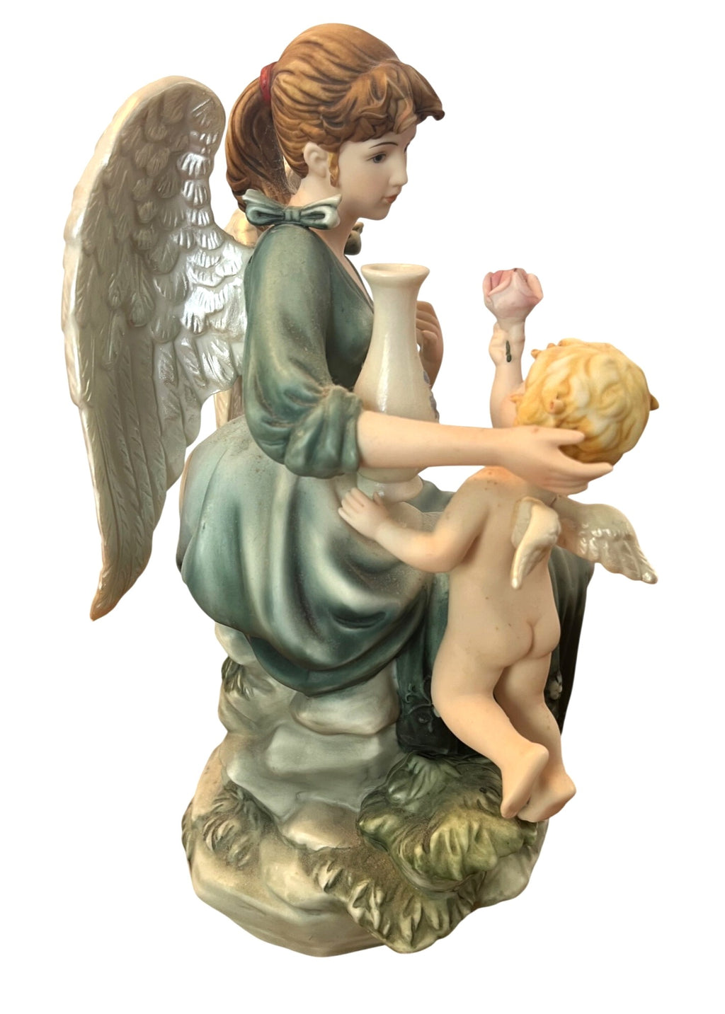 Hand-Painted Porcelain Angel Figurine Set By Grandeur Noel Collectors Edition 2002