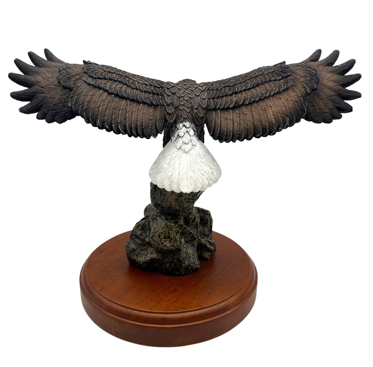Bald Eagle Figurine On Wooden Base With Isaiah 40:31 Verse Plaque 8" high