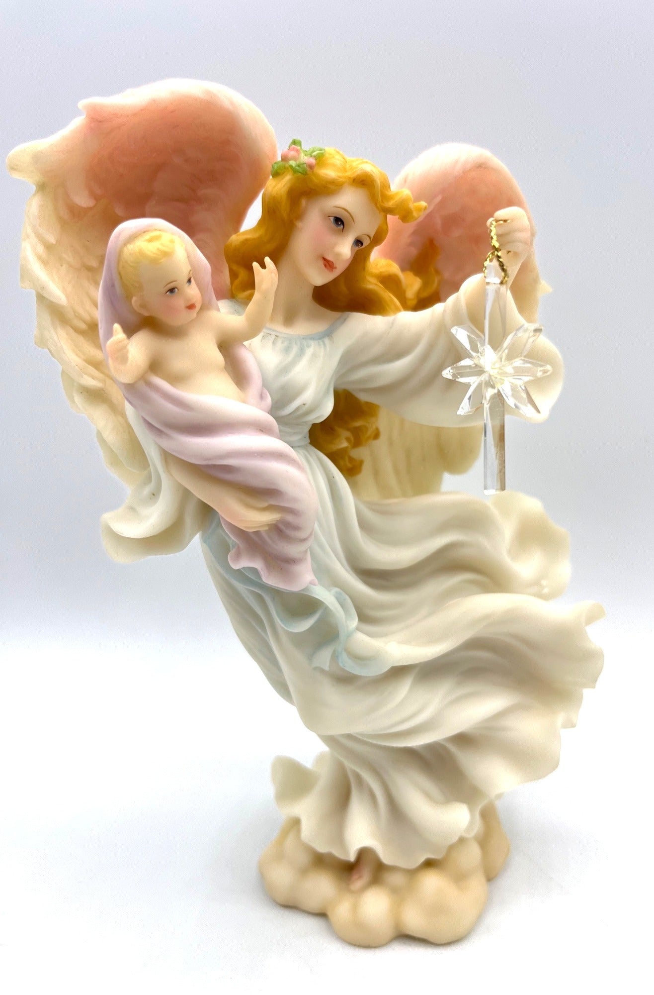 Seraphim Classics Celeste Light of the World Figurine with Baby and Crystal Ornament 7.5" tall