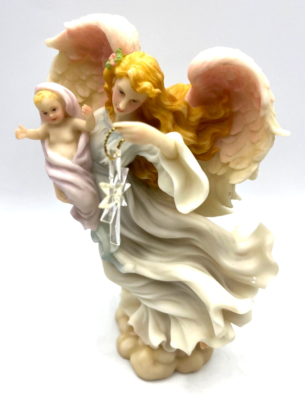 Seraphim Classics Celeste Light of the World Figurine with Baby and Crystal Ornament 7.5" tall