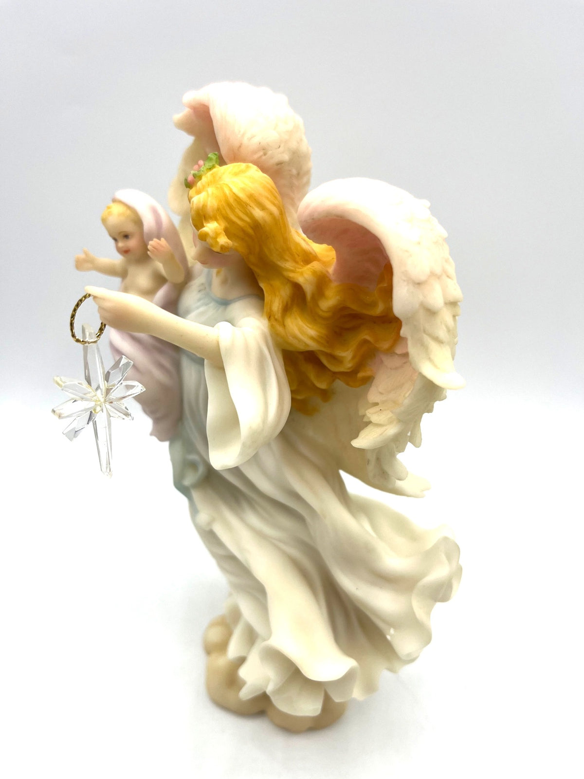 Seraphim Classics Celeste Light of the World Figurine with Baby and Crystal Ornament 7.5" tall