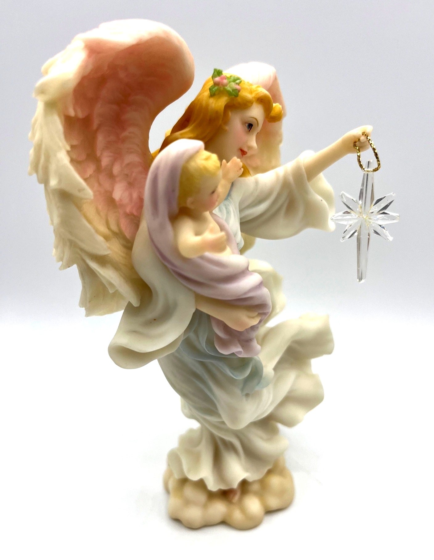 Seraphim Classics Celeste Light of the World Figurine with Baby and Crystal Ornament 7.5" tall