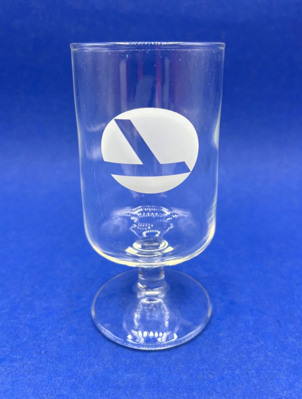 Vintage Eastern Air Lines Stemmed Wine Glass with Wings of Man Logo