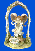 Seraphim Classics Angel Figurine Allison With Ducks Archway and Ducks Collectible 2003 Limited Edition Porcelain 11" tall