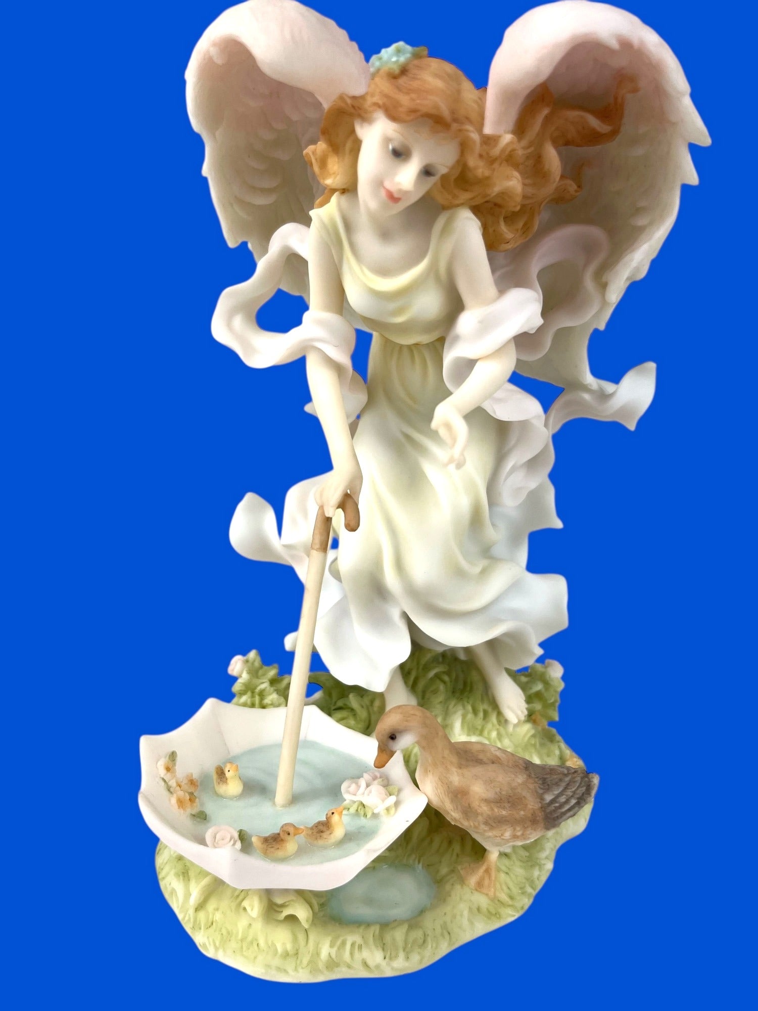 Seraphim Classics Angel Figurine Allison With Ducks Archway and Ducks Collectible 2003 Limited Edition Porcelain 11" tall