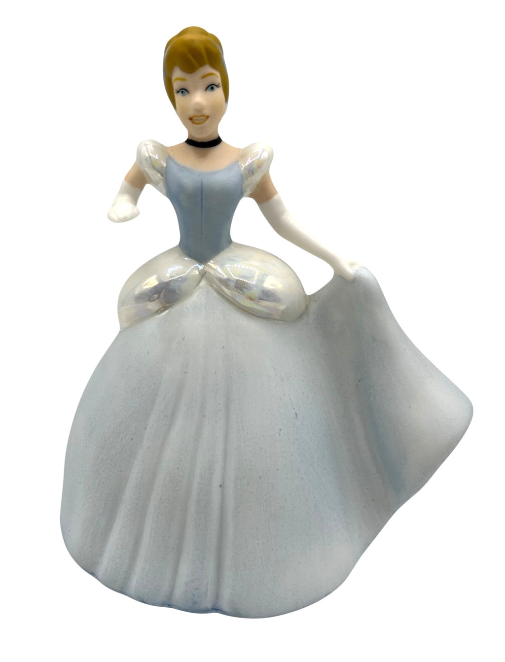 Disney Cinderella Ceramic Figurine Blue & White 5" x 5"