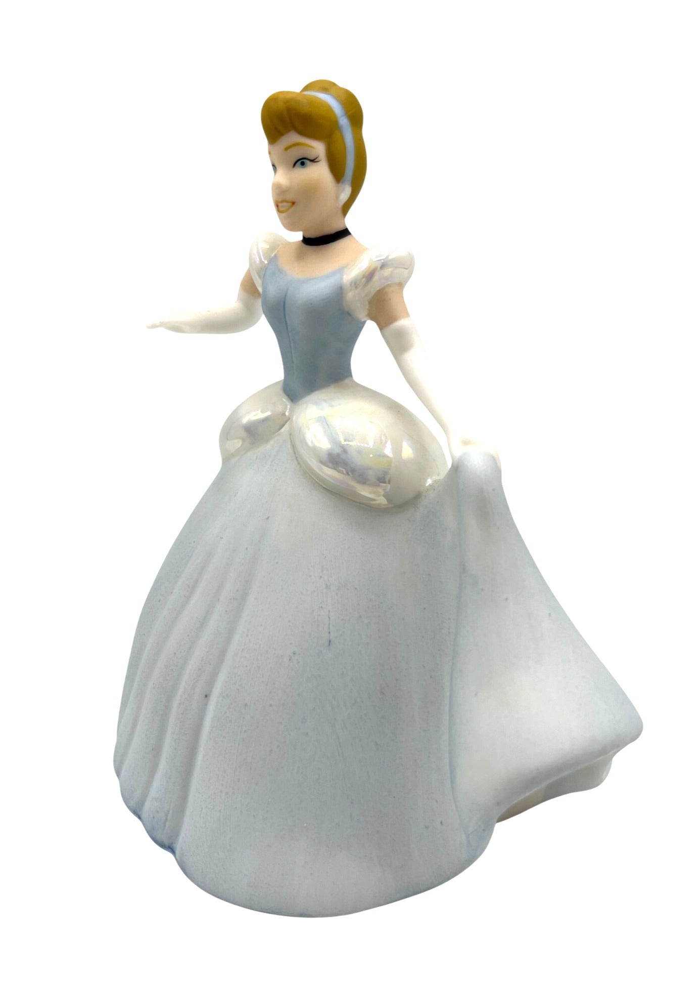 Disney Cinderella Ceramic Figurine Blue & White 5" x 5"