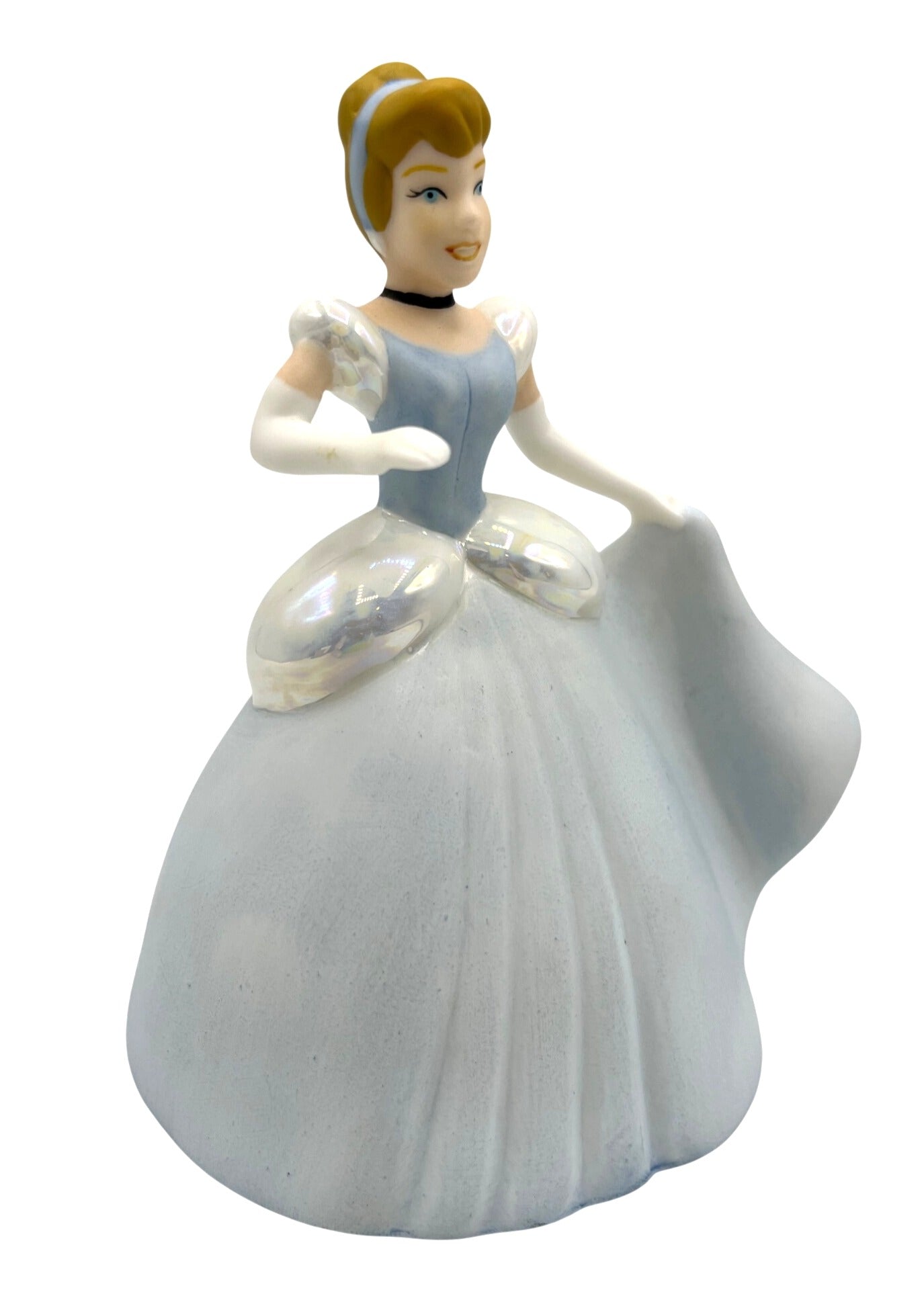 Disney Cinderella Ceramic Figurine Blue & White 5" x 5"