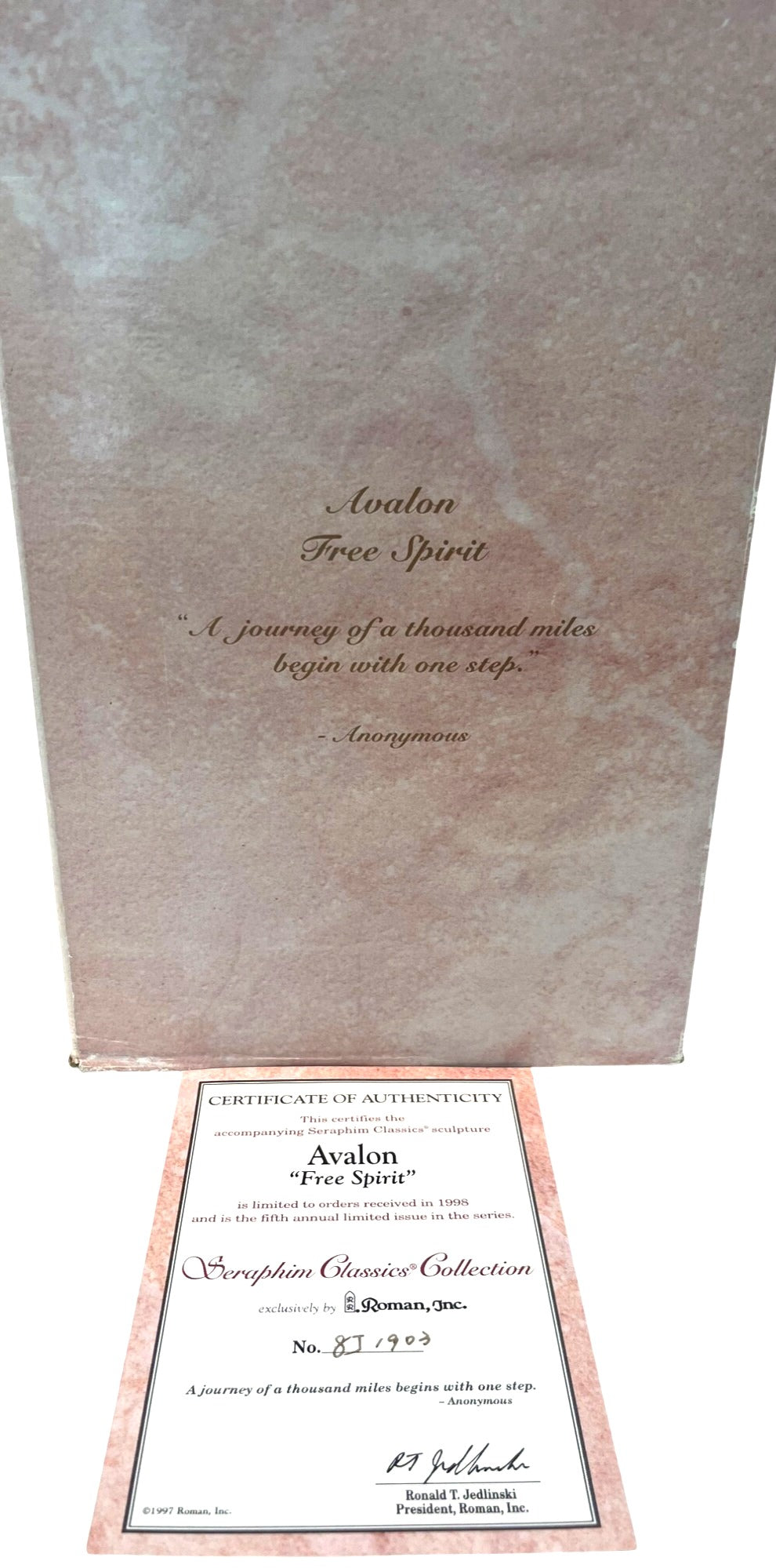 Seraphim Classics Avalon "Free Spirit" 1998 Limited Edition Large Angel Figurine w Certificate 11.5" tall
