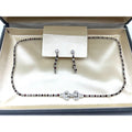 Edelweiss Ruby Red and Clear Crystal Necklace & Earrings Set