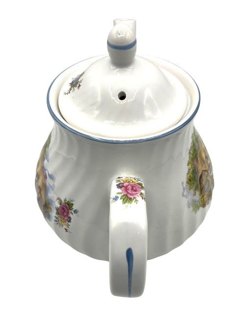 Arthur Wood & Son English Thatched Cottage-Themed Ceramic Teapot 7.5" tall