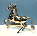 Polished Aluminum Horse Figurine Standing Statue 10.5 Inches Tall Equestrian Décor Sleek Modern Design