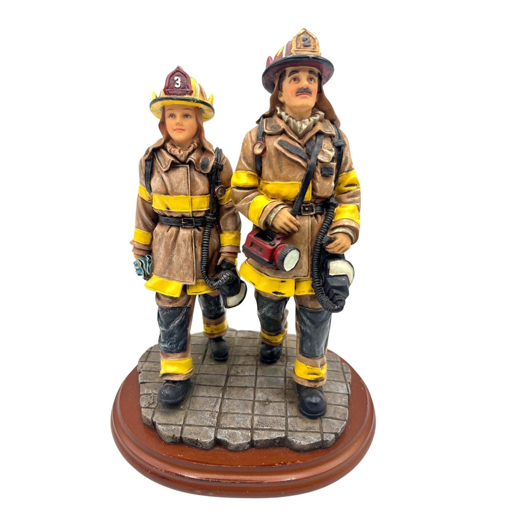 Red Hats Of Courage "Team Effort" Firefighter Figurine By Vanmark 1997 Handcrafted Resin 5/187  Limited Edition