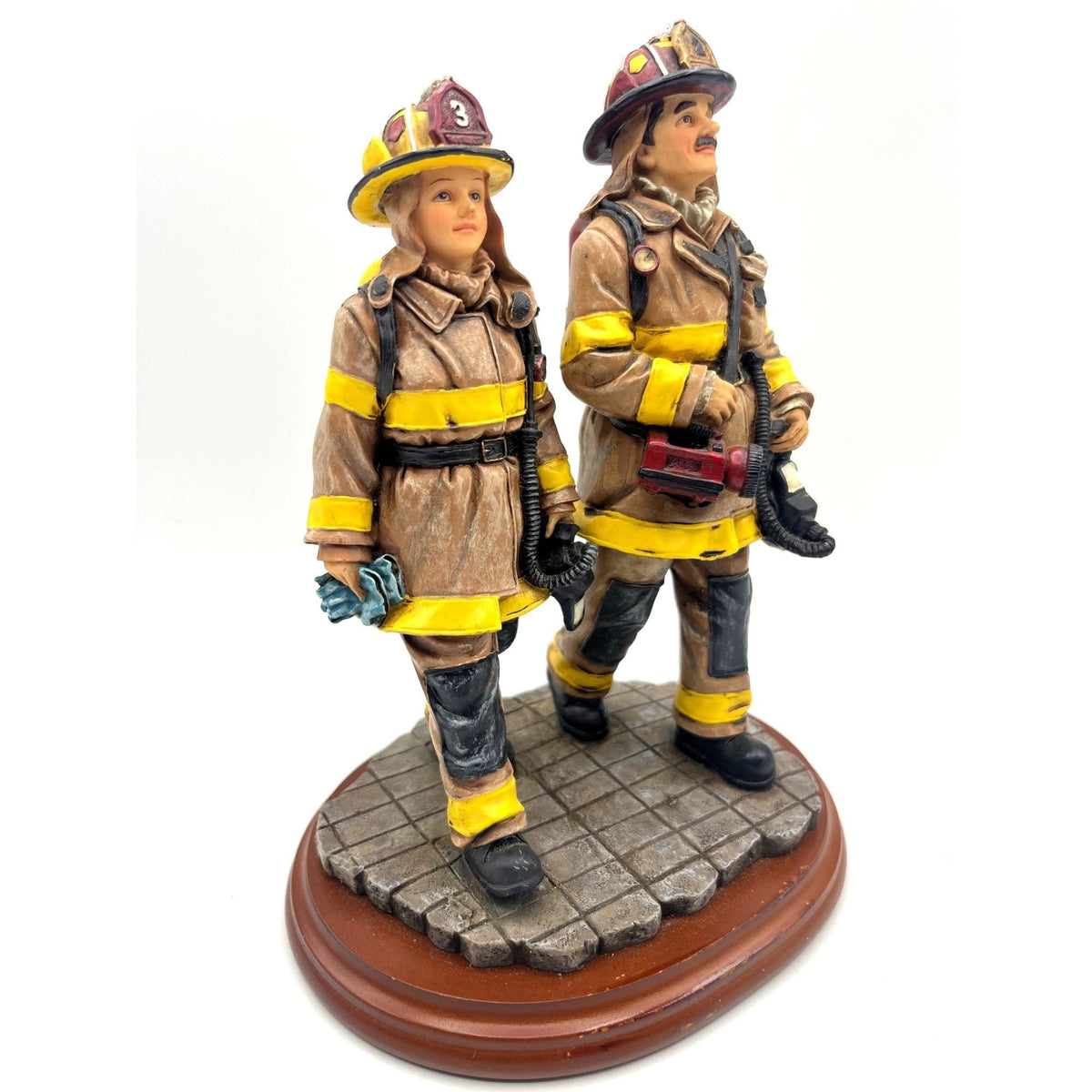 Red Hats Of Courage "Team Effort" Firefighter Figurine By Vanmark 1997 Handcrafted Resin 5/187  Limited Edition
