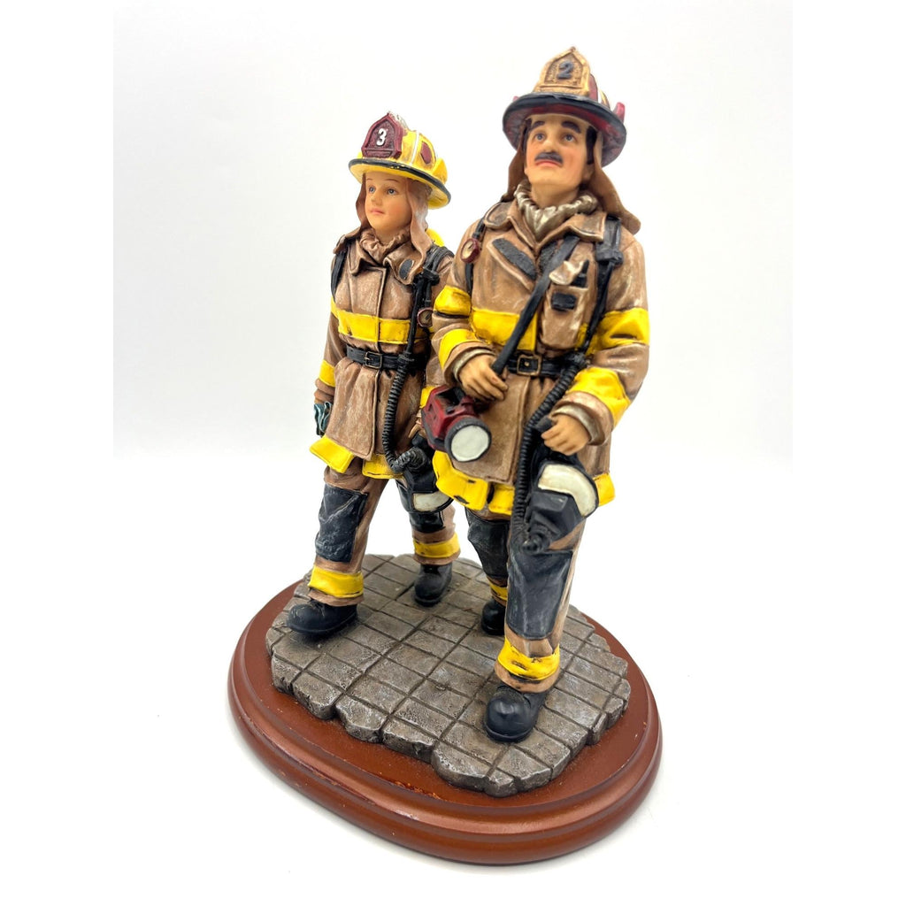 Red Hats Of Courage "Team Effort" Firefighter Figurine By Vanmark 1997 Handcrafted Resin 5/187  Limited Edition