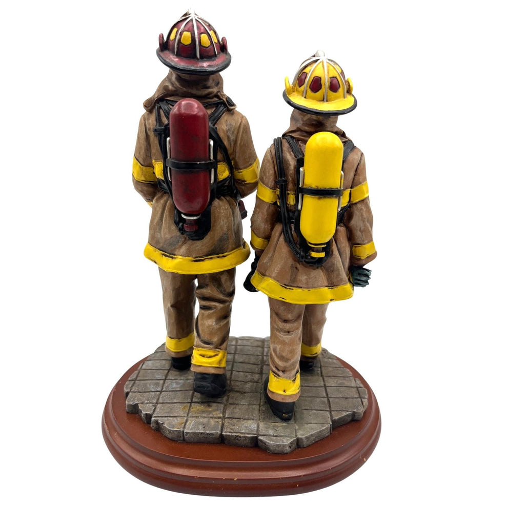 Red Hats Of Courage "Team Effort" Firefighter Figurine By Vanmark 1997 Handcrafted Resin 5/187  Limited Edition