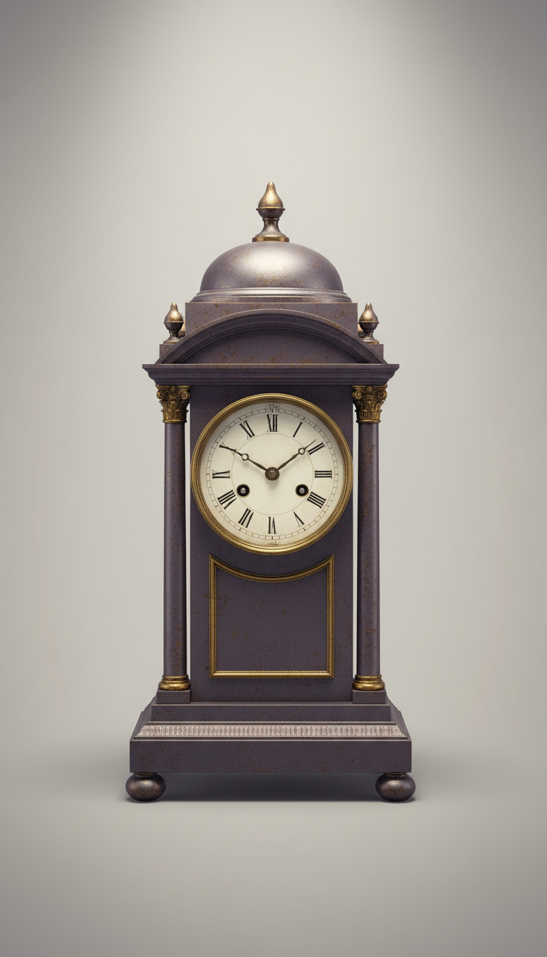 Vintage Brass Mantel Clock with Roman Numerals