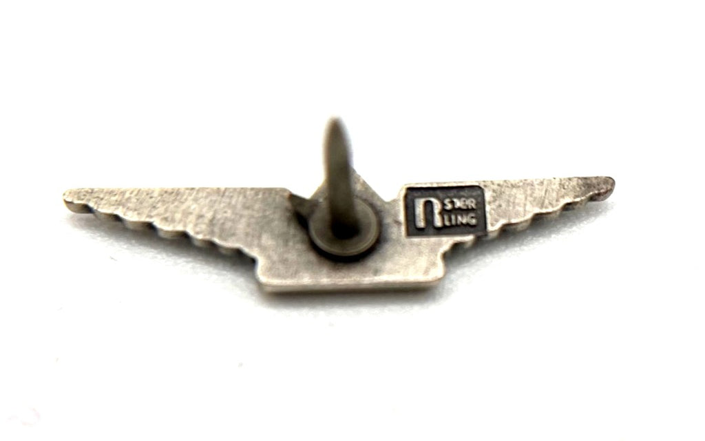 Vintage Sterling Silver Delta Air Lines Employee Service Reward Pin With Enamel Widget Logo 1"