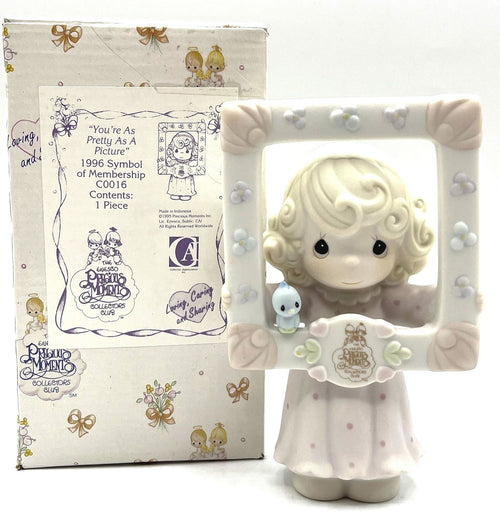 1996 Precious Moments Collectors Club Figurine You're As Pretty As A Picture"  in Original Box.