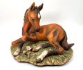 Homco Masterpiece Porcelain Lying Foal Figurine 1982 Hand-Painted Collectible 7" long