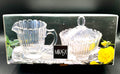 Mikasa Royal Suite Sugar & Creamer Set w Tray Clear Glass Elegant Design