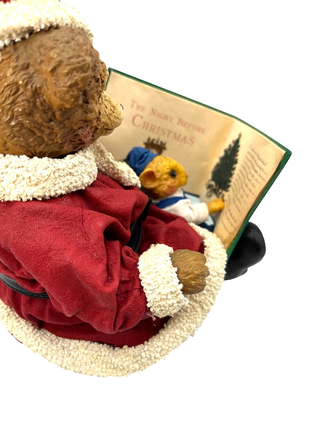 Santa Bear and Little Mouse Figurine With Book The Night Before Christmas Fabriché KSA Collectibles