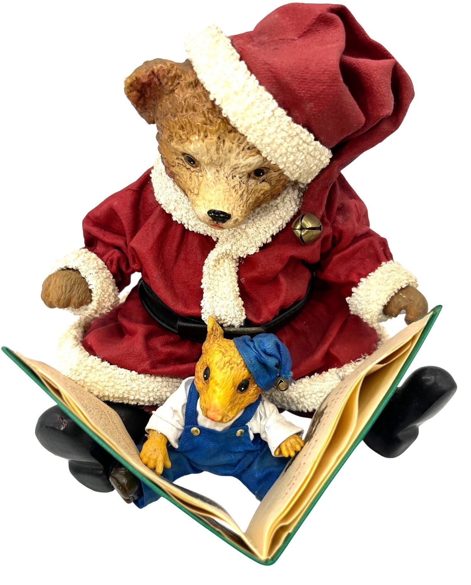 Santa Bear and Little Mouse Figurine With Book The Night Before Christmas Fabriché KSA Collectibles