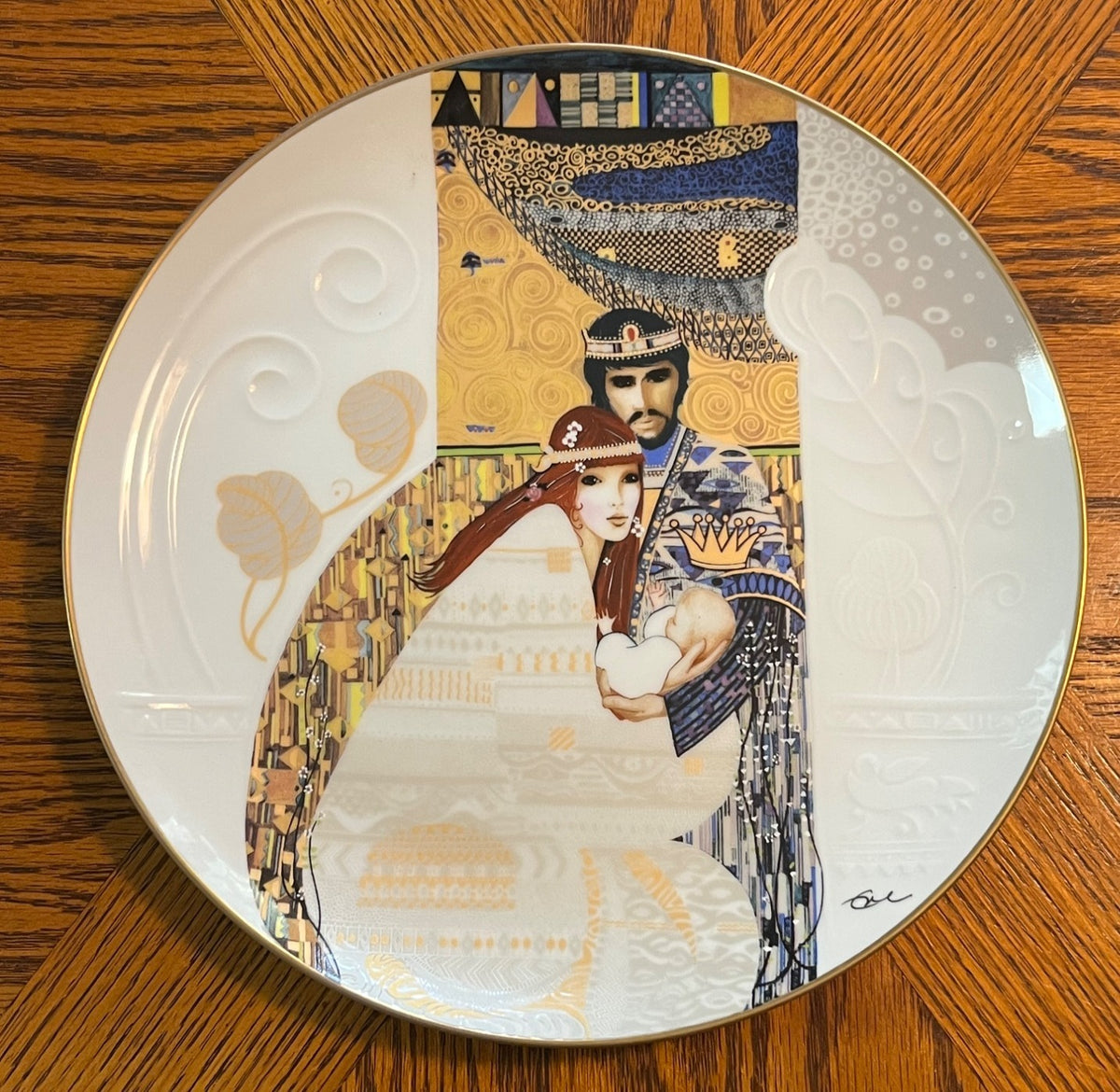 Limited Edition Knowles Plate "Bathsheba And Solomon" By Eve Licea Gold Accents Fine Porcelain 10.25" Diameter With Certificate & Box