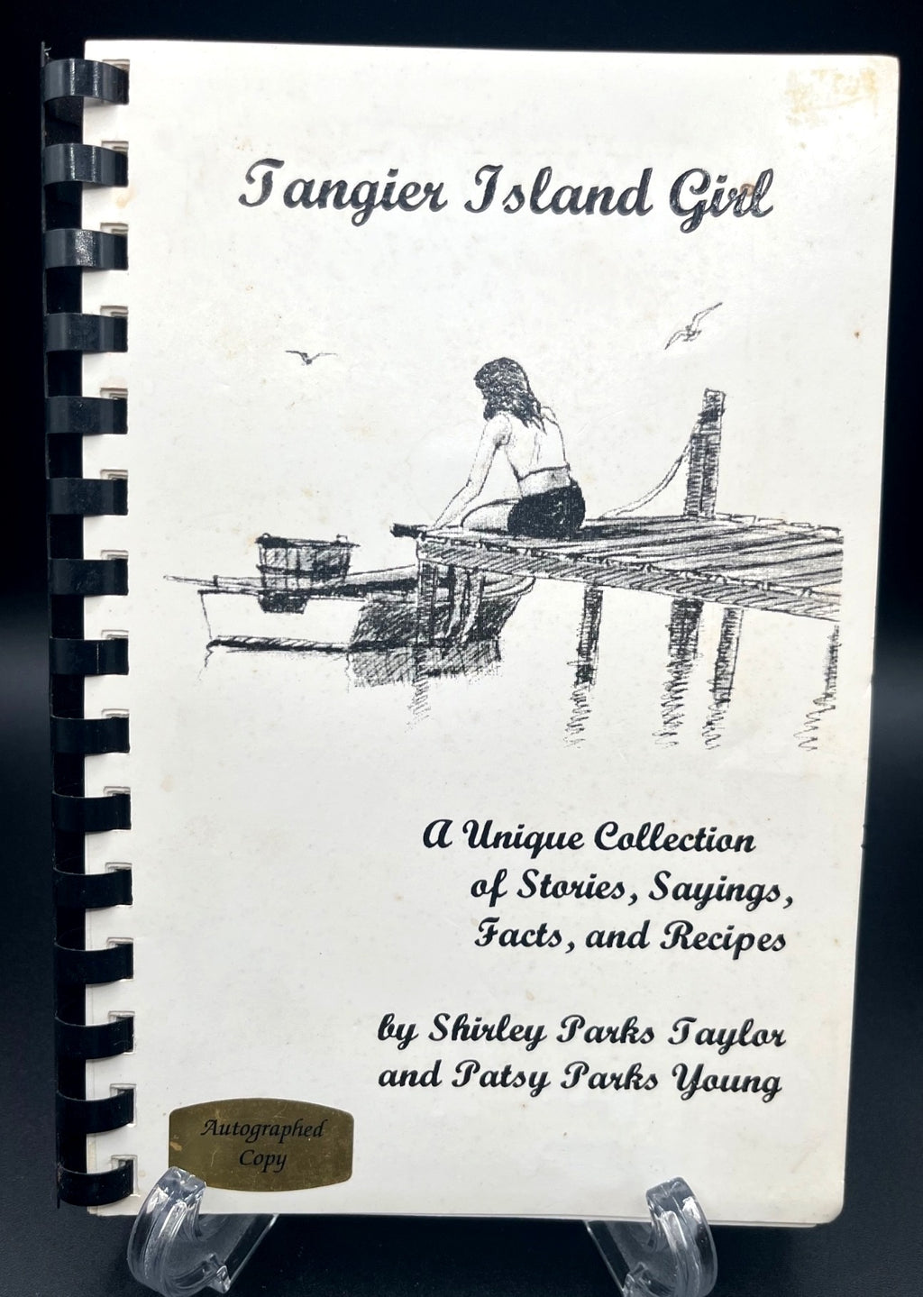 Tangier Island Girl Autographed Book By Shirley Taylor & Patsy Young With Small Wooden Model Boat Display