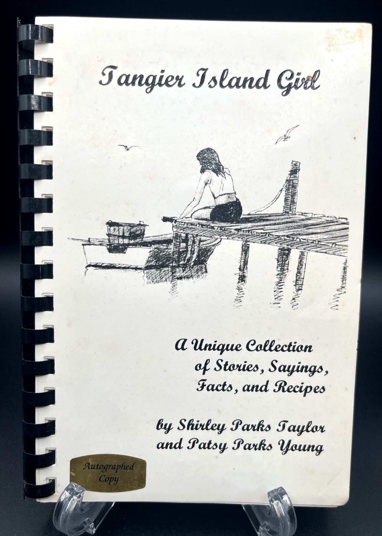 Tangier Island Girl Autographed Book By Shirley Taylor & Patsy Young With Small Wooden Model Boat Display