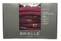 Brielle Home Red Leaves 13-Piece Dining Bundle With Burgundy and White Cotton Runner Placemats Napkins & Brass Rings