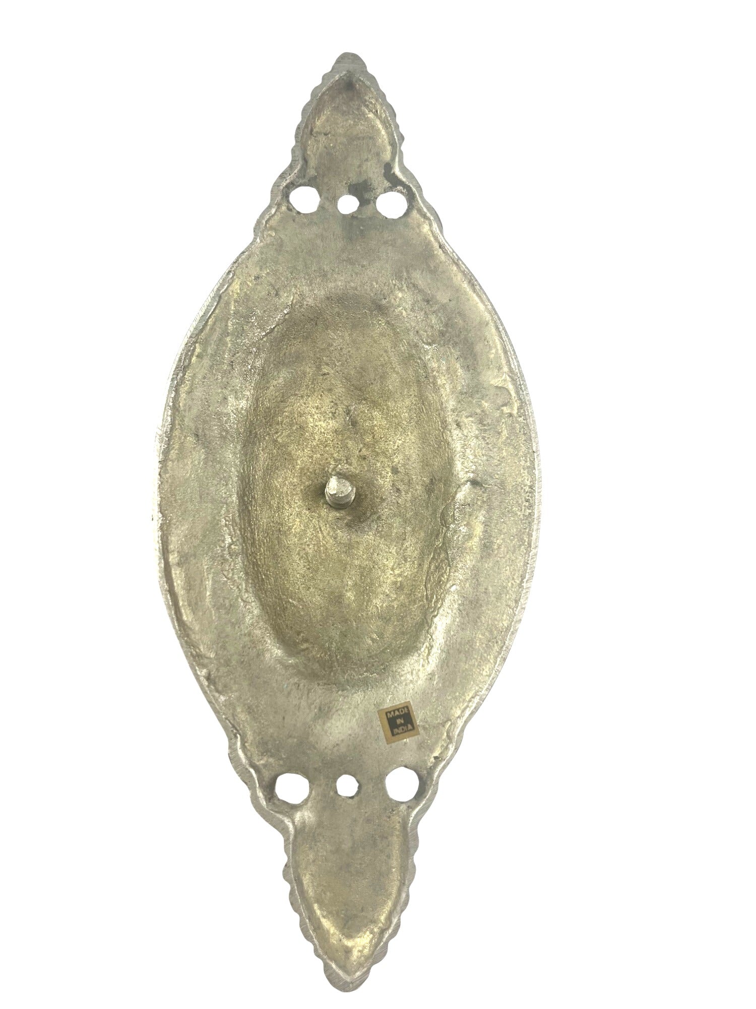 Vintage Brass Wall Mounted Candle Sconce Candlestick Holder Silver Finish With Ornate Detailing Made In India 9" long
