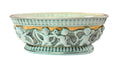 Vintage 24K Gold Plated White Ceramic Planter With Dimensional Cherubs Highly Detailed 9 x 5"