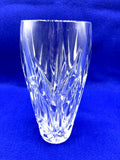 Gorham Cut Crystal Star Blossom Vase With Elegant Leaf Design 8.75 Inches Tall