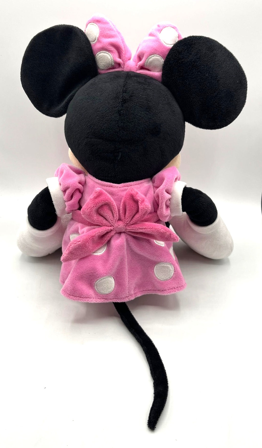 Disney Store Minnie Mouse Plush Toy Pink Polka Dot Dress 16" Stuffed Animal Collectible