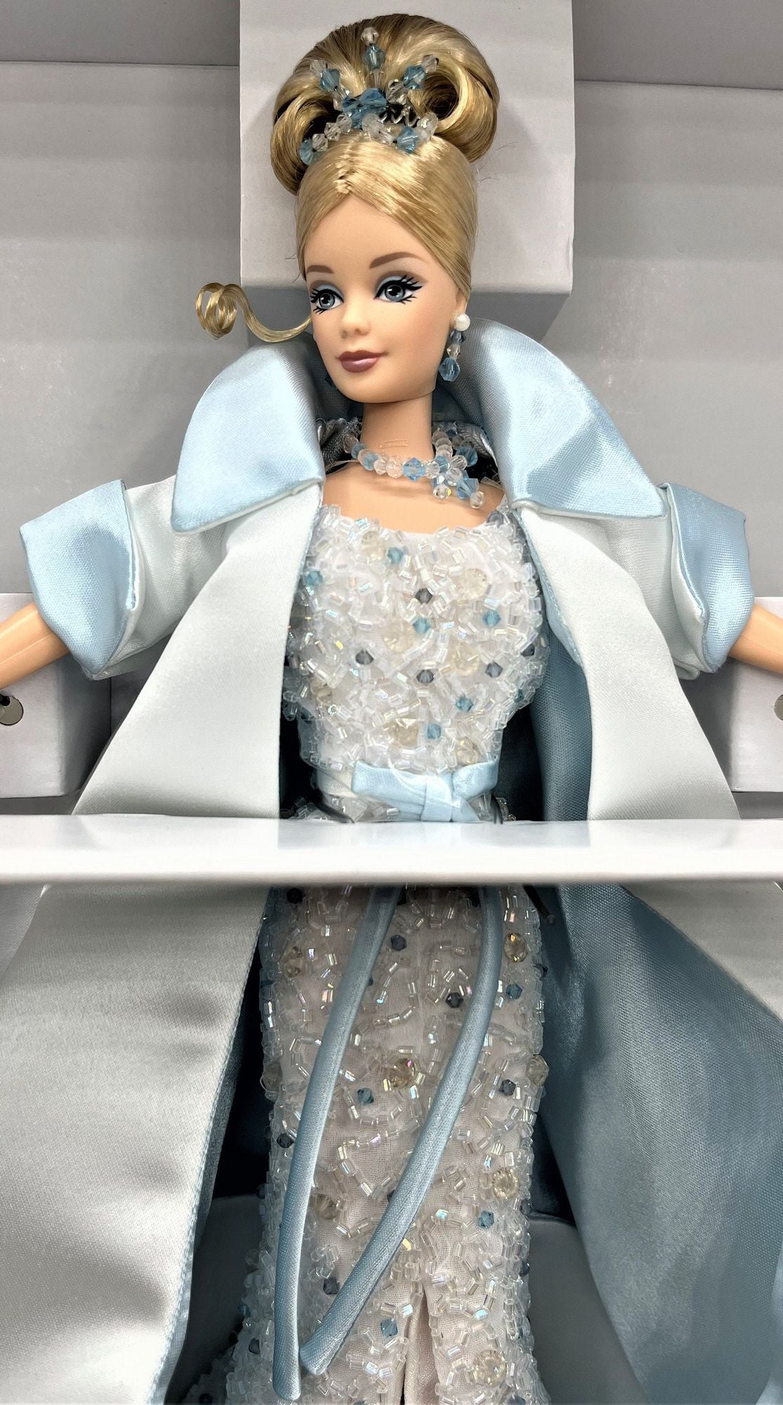 1998 Crystal Jubilee Barbie  Crystal Gown, Satin Opera Coat, Tiara, Necklace, Certificate of Authenticity NIB