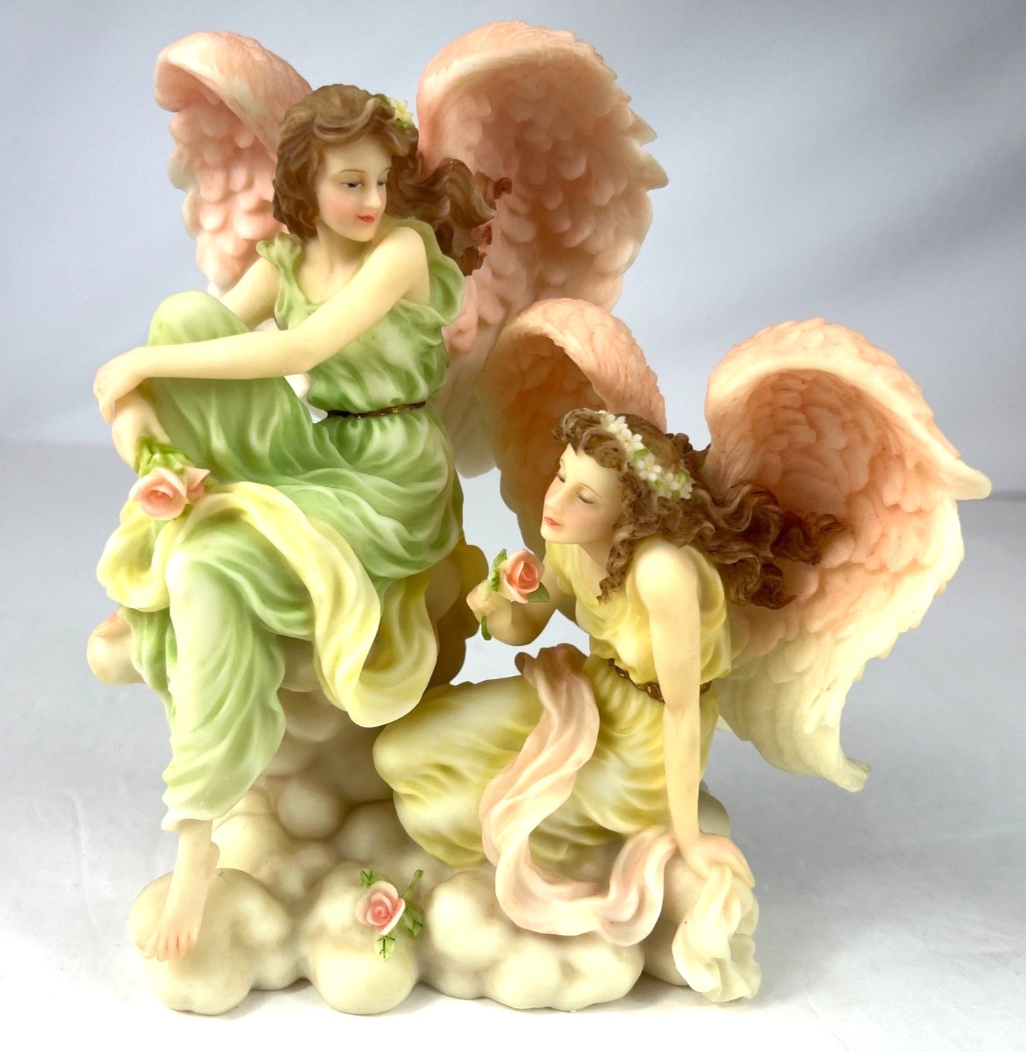 Seraphim Classics Sisters Heart & Soul Figurine By Roman Inc 1999 Angel Sculpture 7" x 7"
