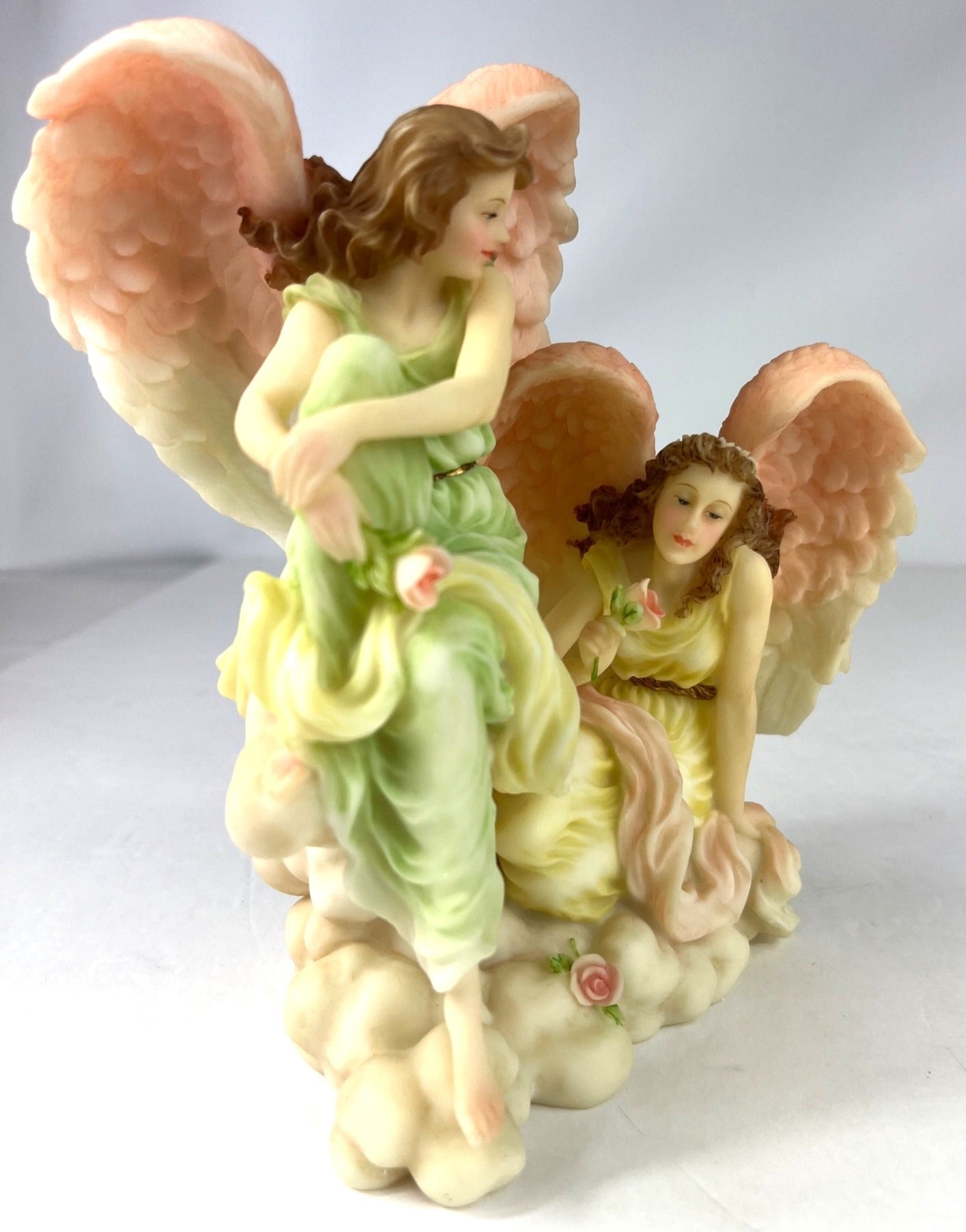 Seraphim Classics Sisters Heart & Soul Figurine By Roman Inc 1999 Angel Sculpture 7" x 7"