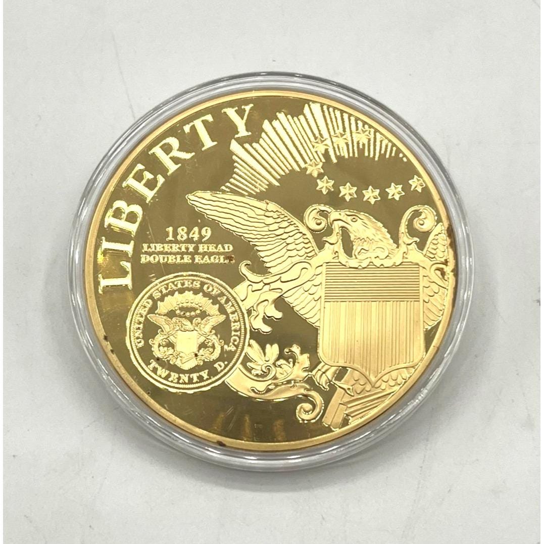 24K Gold Layered 3 inch Liberty Classic Eagles Commemorative of the 1894 Double Eagle Coin Historic Collectible