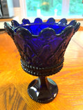 Fostoria Royal Hapsburg Crown Cobalt Blue Large Chalice Candy Dish